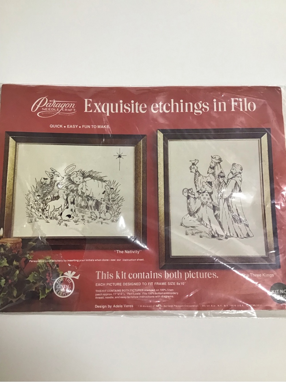 Nativity Three Kings Christmas Embroidery Kit #0456 Paragon Needlecraft 1976 NEW